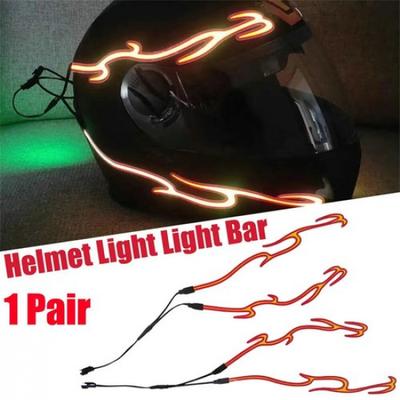 Pair Motorcycle Helmet LED Cold Light Waterproof Strip Sticker Flashing Warning