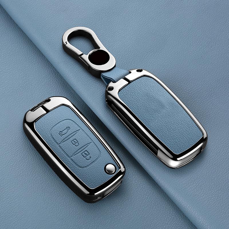 New Zinc Alloy Leather Car Key Cover, For Renault Kwid Trafic Clio Kadjar Clio 5 Captur Arkana Sandero Megane Logan Twingo