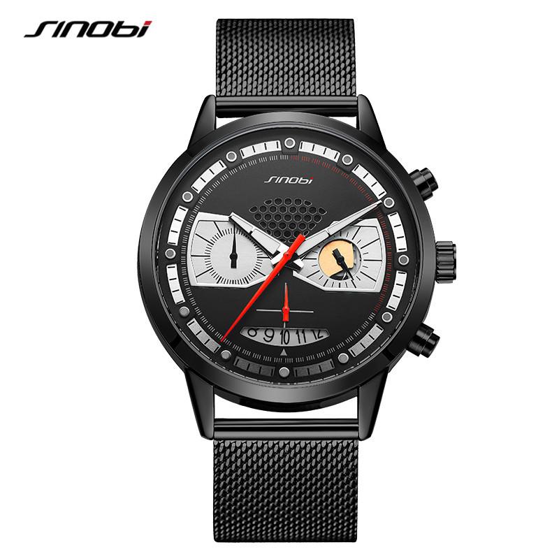 

Men S Watch Multi-Functional Fashion Creative Sports Men S Watch Mesh Belt Waterproof 9814
