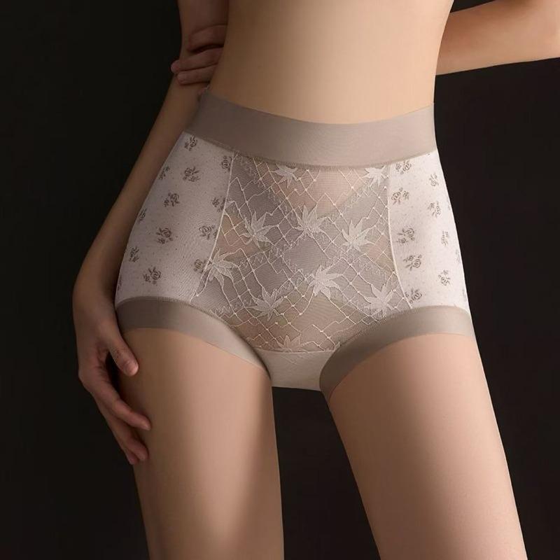 Ladies Spring and Summer High Waist Belly Light Plastic 10A Class Antibacterial Crotch Triangle Briefs