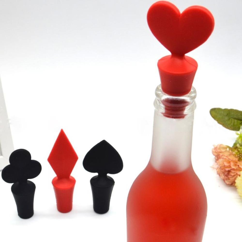 Bottle Plug Fresh Wine Keeper Plug Sealer Wine Stoppers Poker Shaped Red Wine Bottle Cap Silicone