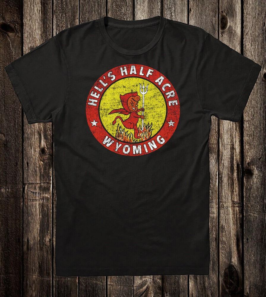 Retro Travel T Shirt Tee Nostalgia Ad Art Hells Half Acre Wyoming Little Devil Unisex T-Shirt XL