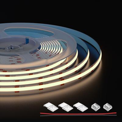 FCOB COB LED Szalagfény, Nappali Fehér, 4000K, 320 LEDsm, 5M, Rugalmas, 8mm Széles, DC12V, 8Wm, Szabályozható, Átalakítható, Vágható, Energiatakarékos,