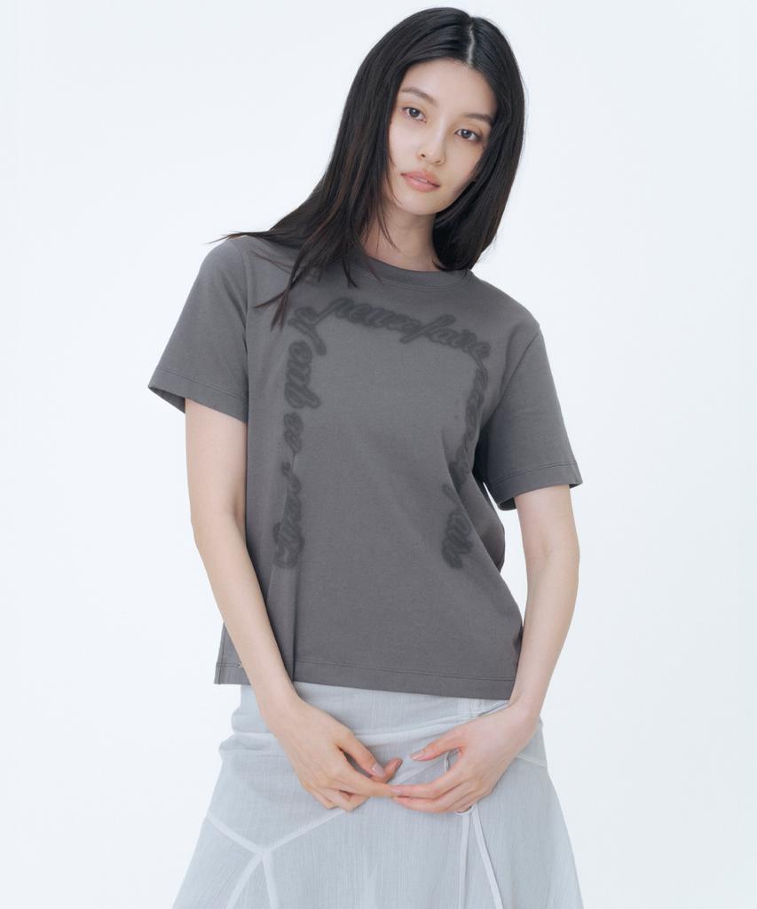 MISEKI SEOUL Chicano Lettering Short Sleeve Charcoal