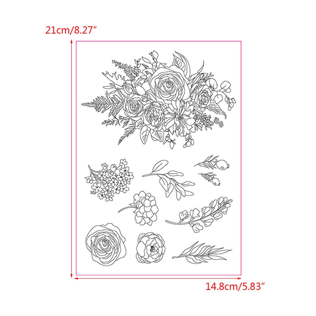 Flower Silicone Clear Stamps for Card Making Scrapbooking Embossing DIY Craft Album Rubber Seal Stamps Decoration