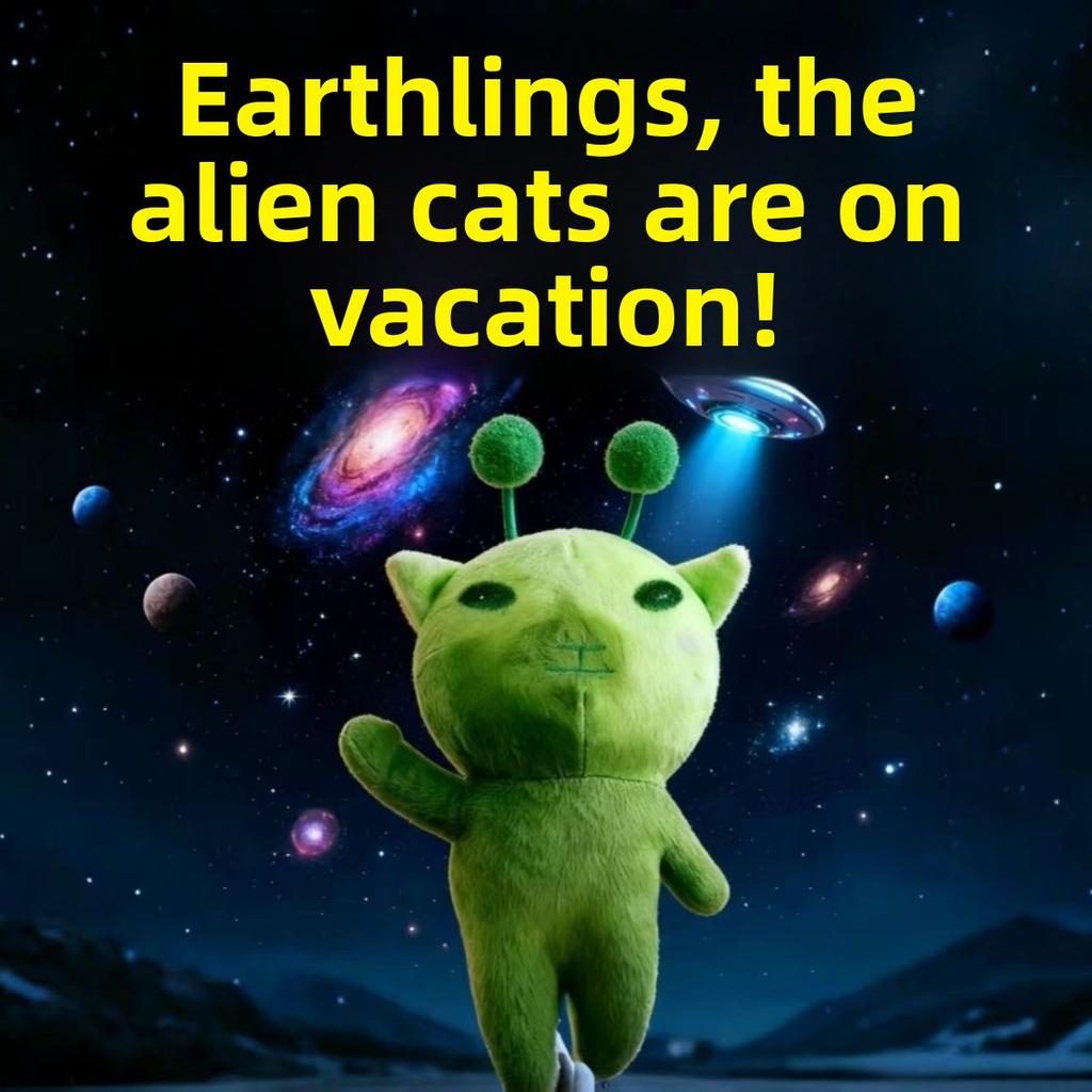 Green Alien Cat Special Effects Plush Doll Cat Doll Cat Pendant Ragdoll Funny Creative Variable Styling
