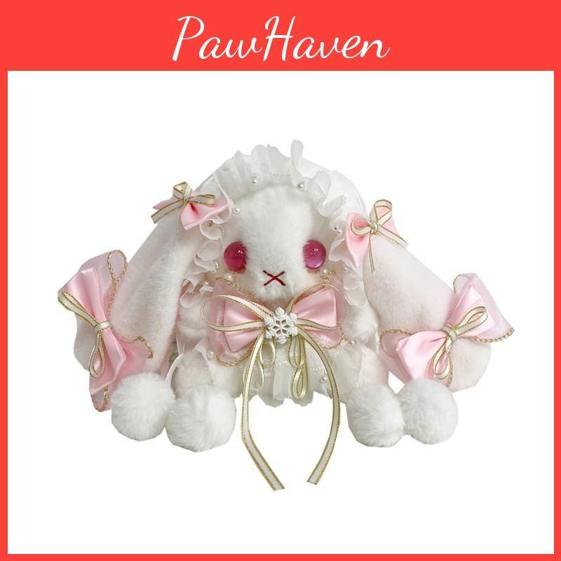 Handmade Lolita Hanging Ear Rabbit Bag Butterfly Bow Pearl Shoulder Design Strap