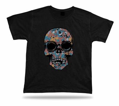 Skull Flowers Tranquility Black Hmor Funny Charm Tricot Tshirt Tee Best Gift T