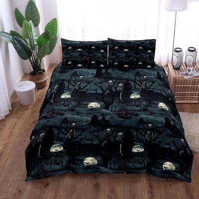Housse de Couette Halloween Horreur Ensemble EU Simple Double King US Twin Full Queen Taille Ensemble de Linge de Lit