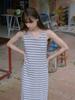 Elssibeui Stripe Jersey Long Dress_Gray