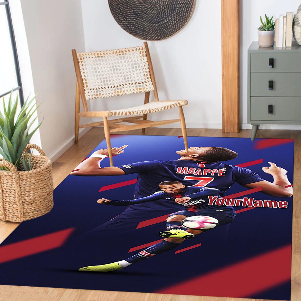 Mbappe 126 Customizable Name Carpet Perfect for Bedrooms Hallway Dining Room Dormitory Anti-slip Rug Decorate Offices Spiritual Gift