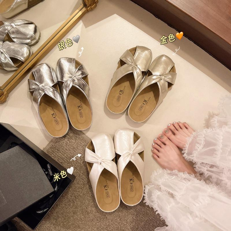 Summer new flat heel hollow bag head fashion cool slippers women's casual wear comfortable lazy half slippers women