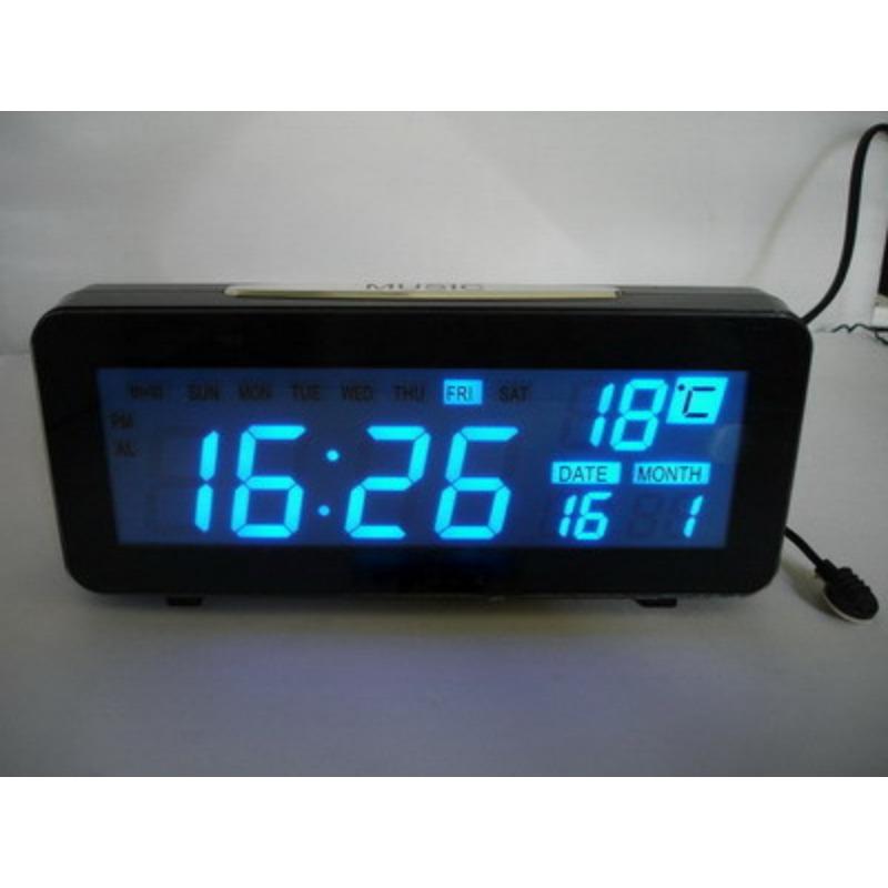 Perpetual Calendar Natural Sound Alarm Clock with Hourly Timer Function LED Electronic Meter Plug In Luminous Clock LED Clock