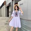 Summer Tie-up Stand-collar Design Ethnic Embroidery Dress, Loose Short Fresh and Literary White Dress