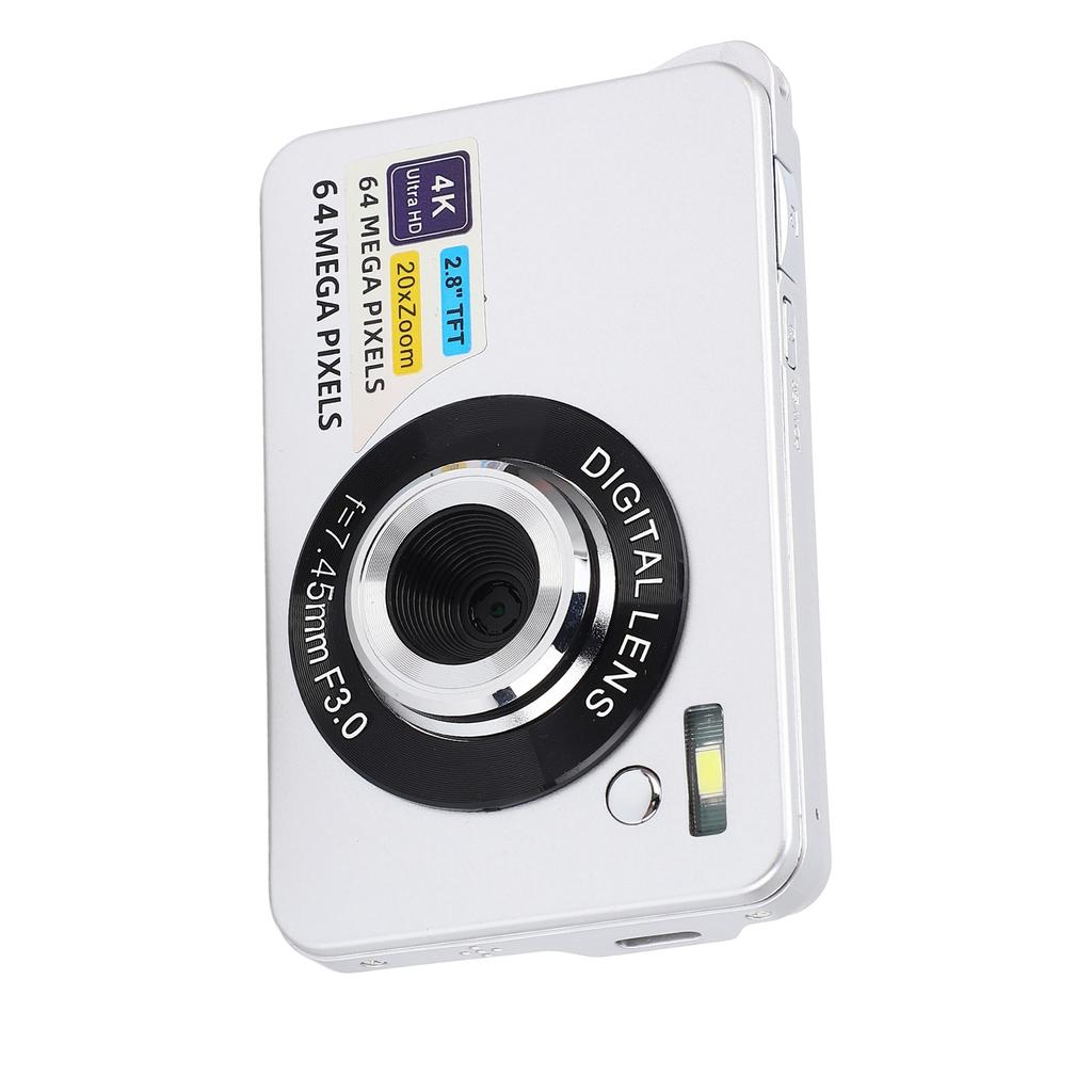 2.8in 4K 64MP HD Digital Camera 20X Zoom Auto  Portable   Camera for Girls Boys Teenagers