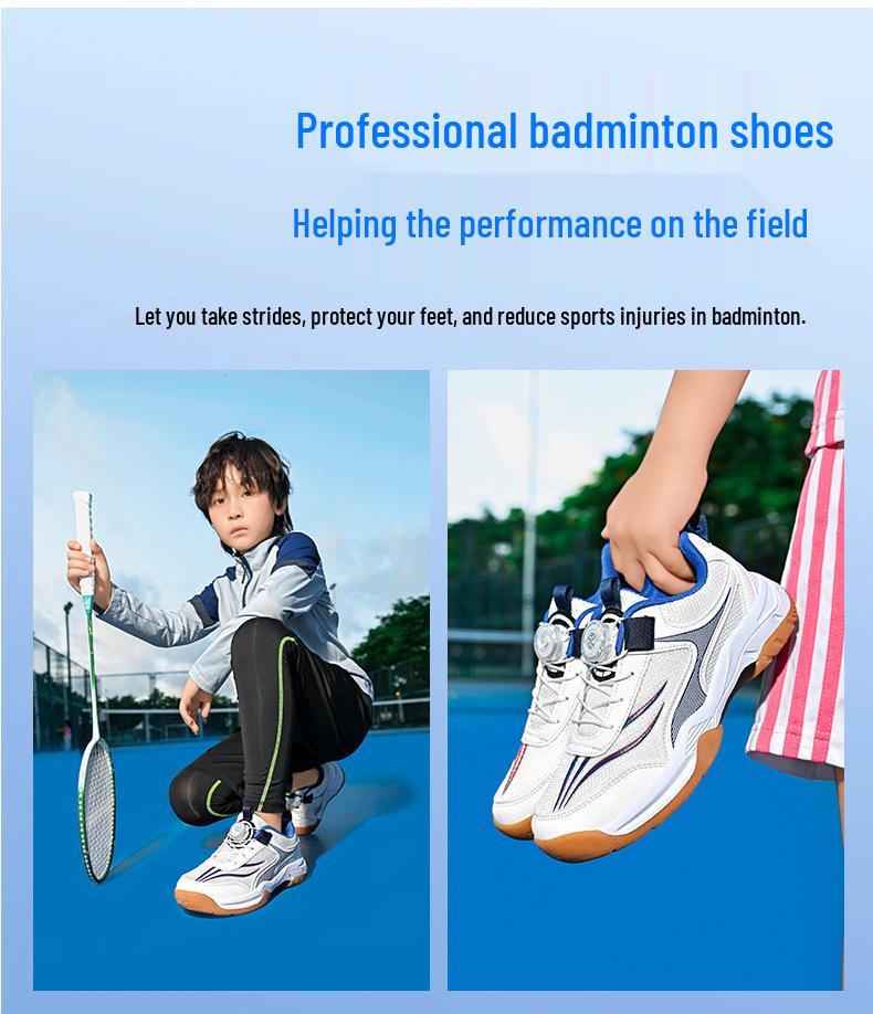Autumn 2025 Kids' Sports Badminton Shoes with Rotating Buckle