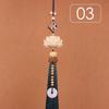 Chinese Style Lucky Fu Wooden Carved Lotus Buddha Statue Pendant Creative Gift Home Car Hanging Accessories Decor Auto Interior