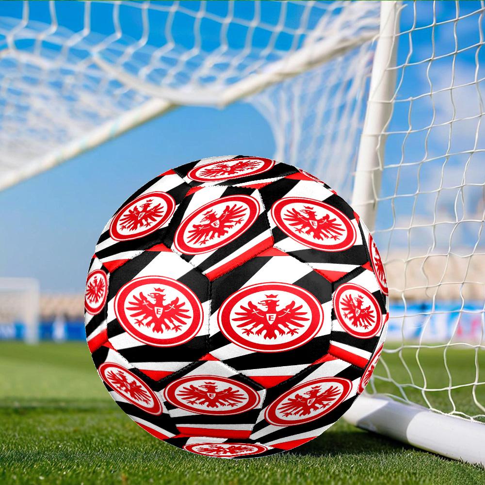 Eintracht Frankfurt Crest Size 5 Soccer Ball, Suitable for Training and Matches, High-Elasticity, Wear-Resistant Material Gift for Fan