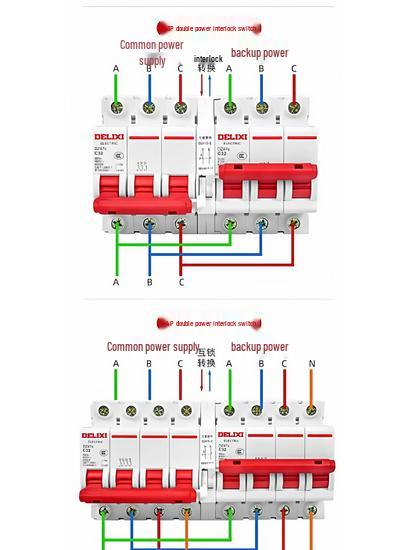 Delixi Manual Dual Power Transfer Switch, 220V Bidirectional Circuit Breaker Controller