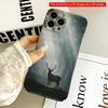 2DFlat Sunlight Through Forest Deer Silhouette All inclusive film hard iPhone case, compatible with iPhone 18 Pro Max 17 16 15 14 13 12 11