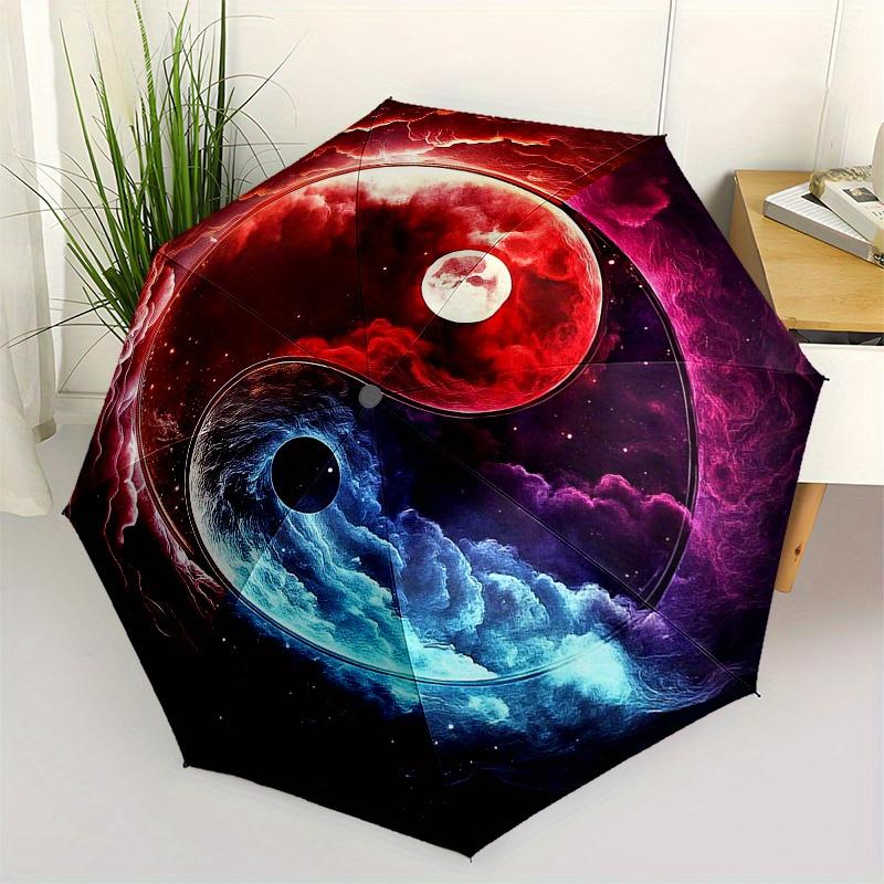 

Yin Yang Cosmic Balance: Aesthetic Wall Art DecorUmbrella, Portable 3-Fold Compact Umbrella for Men & Women Gift