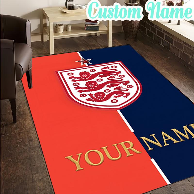 Custom Name England National Rug, Office Rug, Chair Rug, Carpet for Living Rooms, Doormat Game Rug Home Decor Christmas Gifts