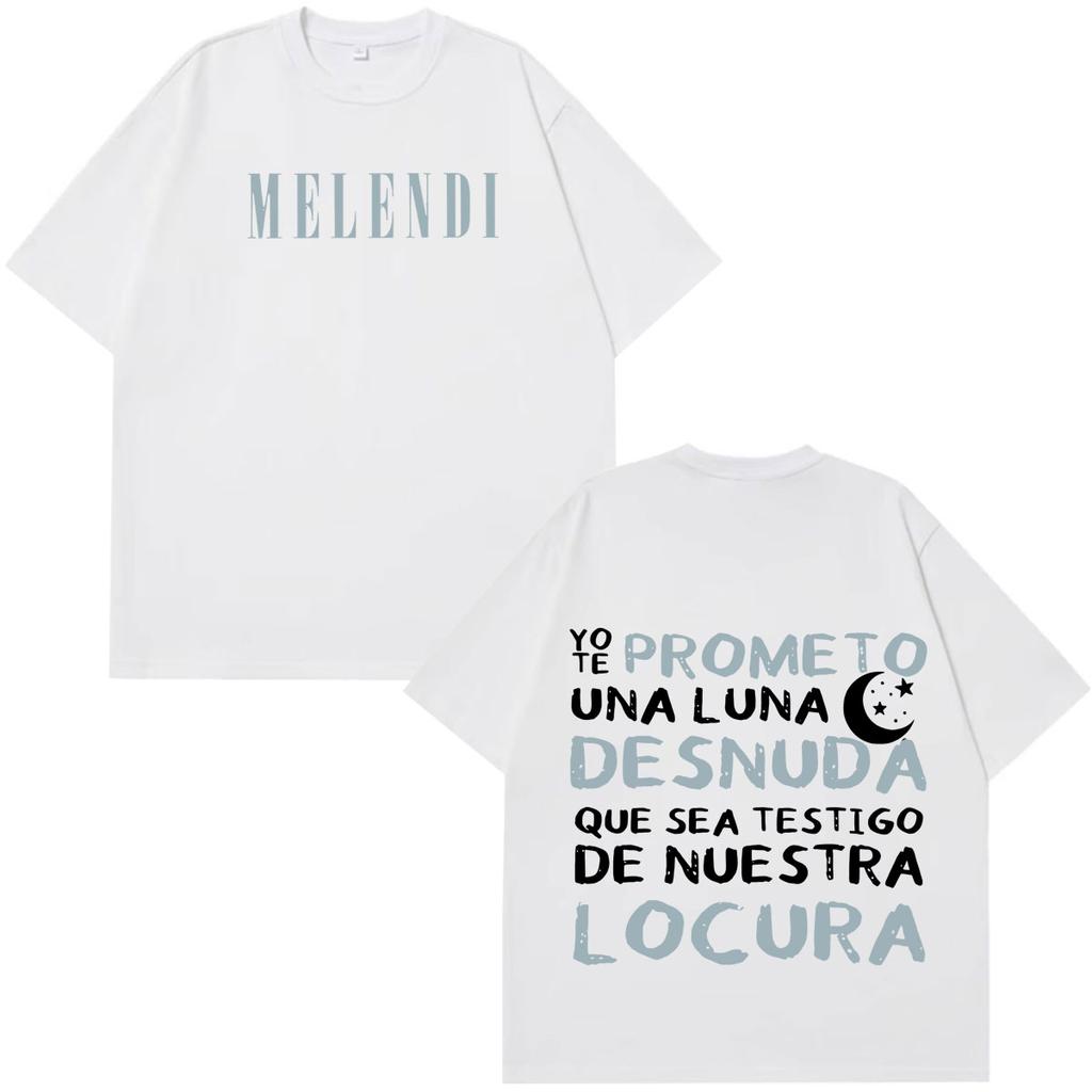 Rapper Melendi La Promesa Letters Print Tshirt Unisex Unisex Fashion Tshirts Short Sleeve Casual Cotton T Shirts Fan Gifts Tops