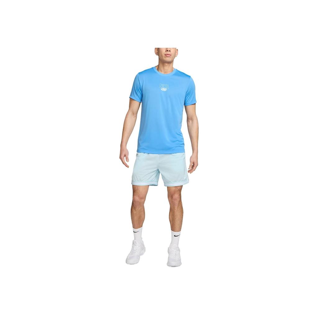 Nike Skin-Friendly Comfortable Breathable Moisture-Wicking Short Sleeve T-Shirt Men Tops Blue HF6212-412
