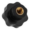 A74E-30PCS M6 Internal Thread Knob Screw Plastic Star Head Clamping Knob Black M6 X 25