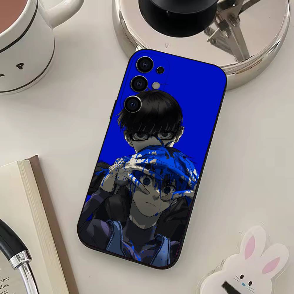 Anime Trent B-Blue L-Lock Phone Case For Samsung S25,S24,S21,S22,S23,S30,Ultra,S20,Plus,Fe,Lite,Soft Black Cover