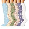 6 Pairs Sport Socks Soft Breathable Non-Slip Compression Socks Functional Support Calf Stockings Exercise Yoga Daily Wear