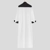 Men's Saudi Arabic Long Sleeve Robe Ramadan Muslim Dress Middle  Islamic Clothing