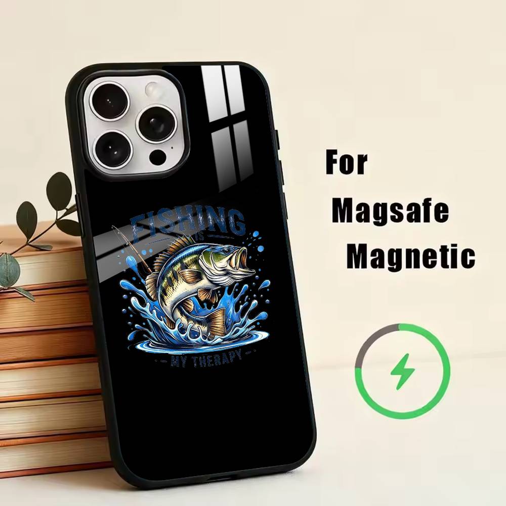 

Fishing graffiti Phone Case For iPhone17,16,15,14,13,12,11 Plus,Pro Magnetic with Magsafe Wireless Charging iPhone16PROMAX