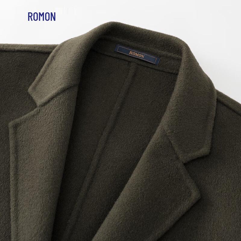 ROMON Men's Wool Blend Mid-Length Coat