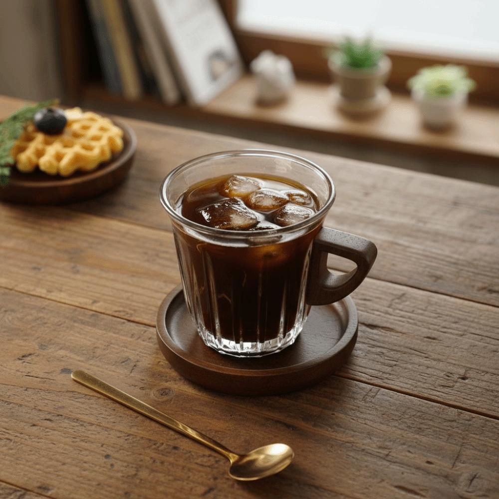 Heat-resistant Espresso Latte Cup Wooden Plate Coffee Mug Creative Milk Tea Cup  Cafe Use