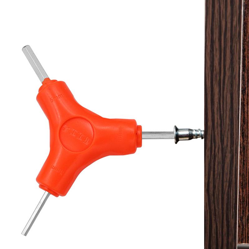 1 Pcs 3 In 1 Trigeminal Hex Key Set 2.5/3/4/5/6/8Mm Chrome Vanadium Steel Hand Tools Bicycle Maintenance Tools