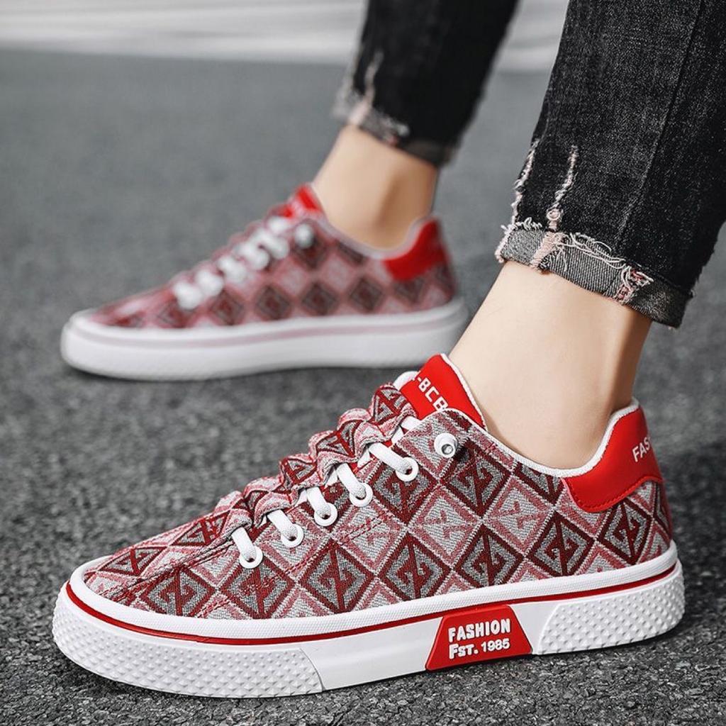 Sommer Neue Canvas-Schuhe Vintage-Print Atmungsaktiv Geruchshemmend Freizeitschuhe Herrenmodell