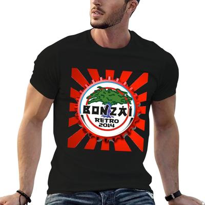 Bonzai Records Logo T-Shirt Cotton T Shirt Pack Cotton Tshirt 100% Anime T Shirts for Man T-shi