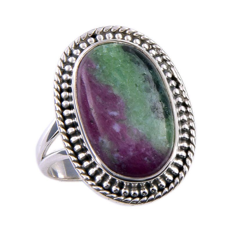Ruby In Zoisite Handmade Lab-Created 925 Sterling Silver Jewelry Ring S.7 I3B16
