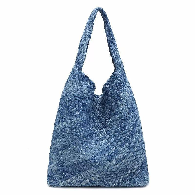 Yijinyuan Denim Large-capacity Tote Bag Women High-quality Hand-woven Mother-child Niche