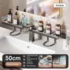 No Drill Carbon Steel Sink Organizer, Wall Mounted Faucet Shelf With Drainage, Bathroom Vanity Countertop Storage Rack For So