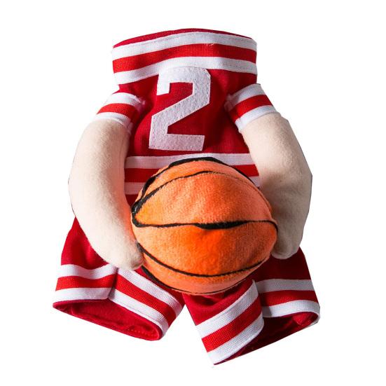 Dog Basketball Player Costume Funny Outfit with 3D Ball Cute Pet Basketball Apparel for Cosplay Photoshoot Festive Costume