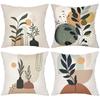 Modern Plant Pattern Throw Pillow Cushions Set Polyester Pillowcase, Sofa Decorative Cushion Cov Headboard Pillow