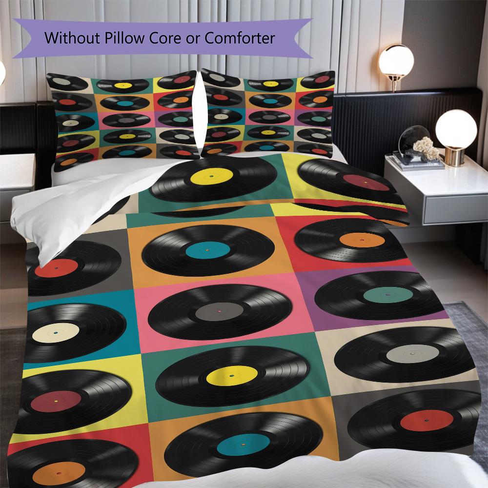 1PC Music, guitar Theme Bedding Quilt Set Quilt Cover Pillowcase Home Decoration Birthday Gift (1 * duvet cover + 2* pillowcase, without core)