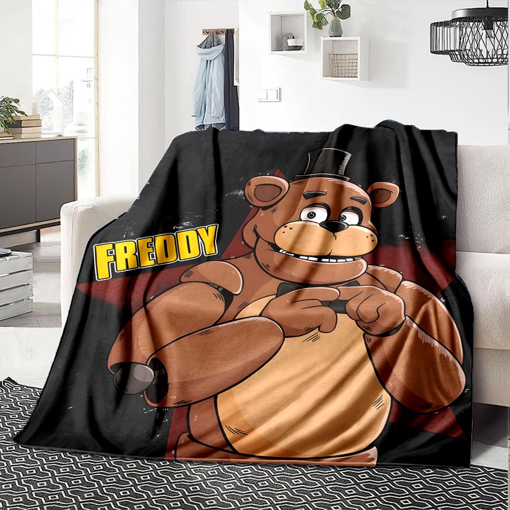 1pc Freddy Bear2 Blanket, Gift, for Men and Women, Soft Blanket, Good for Sofa Bed Couch Travel, Lightweight Flannel Blanket