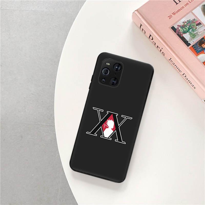 Telefonkasten für OPPO A53 A52 A95 K9 A74 A94 A93 A55 Reno 6 4 3 Pro 5G A9 Ace F11 Find X2 Hunter X Hunter Hisoka Anime Schwarze Abdeckung