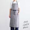 fog linen work Linen Piping Apron, Black and White Houndstooth, LKA117-BKCHE