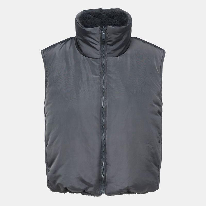 Veste sans manche reversible fausse fourrure col montant Femme ONLY