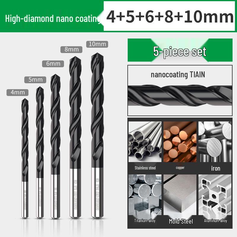 Nano Twist M35 Cobalt Straight Shank Drill Bit: Industrial-Grade with Large Capacity Spiral Flute for Fast Chip Removal
