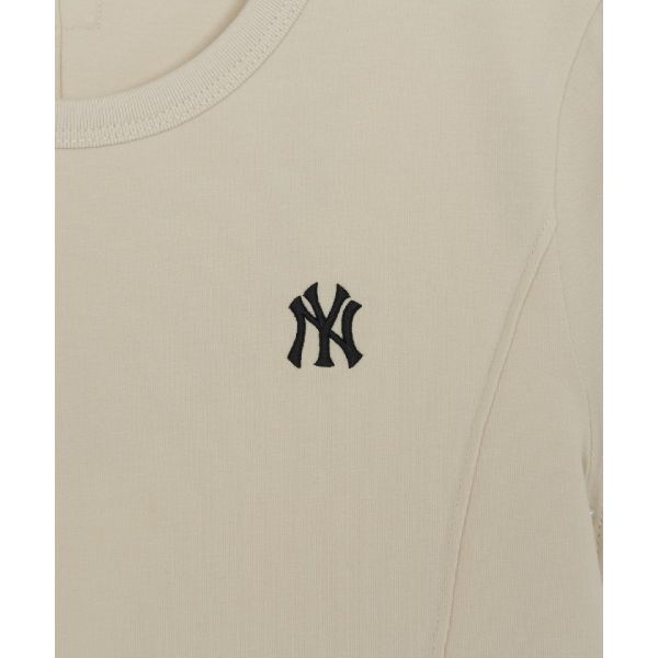 MLB New York Yankees Summer Breathable High-Quality Solid Color Round Neck Short Sleeve Embroidered Basic T-Shirt Women Tops 3FTSB1163-50SAL